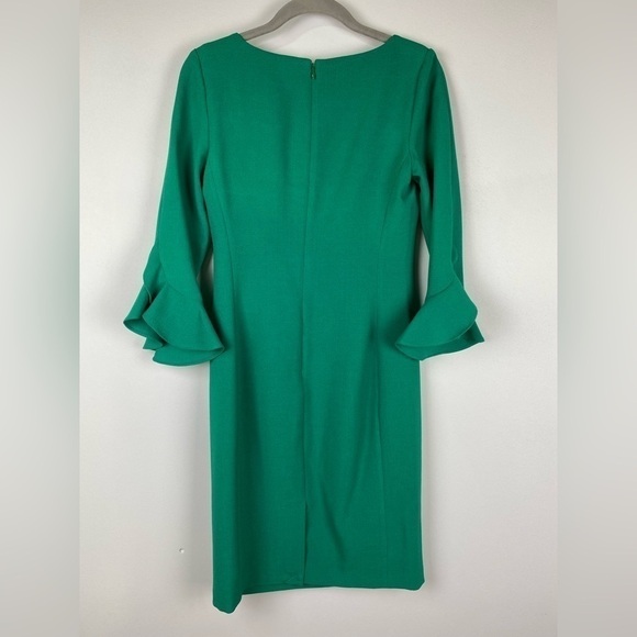 Karl Lagerfeld Paris Green Lynn Fitted Shift Dress, Emerald Green, Size 0 - Picture 3 of 14